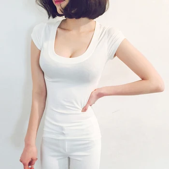 Dugno Moterų Marškinėliai Trumpomis Rankovėmis O-Kaklo Medvilnės Marškinėliai Slim Seksualus Vasaros Viršūnes 2020 Korėjos Drabužių Marškinėlius Moteris Drabužiai