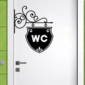 Durys, PVC Lipdukas Nuimamas Patvarus Daugkartinio naudojimo WC Simbolis Namų Vonios kambarys, Tualetas Office Lipni, Lengvai Taikyti Dekoratyvinis Vandeniui