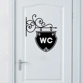 Durys, PVC Lipdukas Nuimamas Patvarus Daugkartinio naudojimo WC Simbolis Namų Vonios kambarys, Tualetas Office Lipni, Lengvai Taikyti Dekoratyvinis Vandeniui