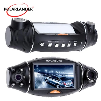 Dvigubo Objektyvo Vaizdo įrašymo 1080P GPS Logger DVR R310 Automobilio Kamera, Infraraudonųjų spindulių Naktinio Matymo Kamera, G-sensorius Brūkšnys Cam TFT LCD ekranas 2.7 Colių
