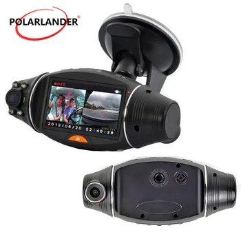 Dvigubo Objektyvo Vaizdo įrašymo 1080P GPS Logger DVR R310 Automobilio Kamera, Infraraudonųjų spindulių Naktinio Matymo Kamera, G-sensorius Brūkšnys Cam TFT LCD ekranas 2.7 Colių