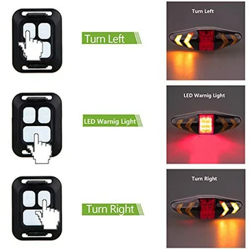 Dviračių LED Indikatorius Dviratį Galiniai Šviesos Posūkio Signalo Lemputė Belaidžio Nuotolinio Valdymo SER88