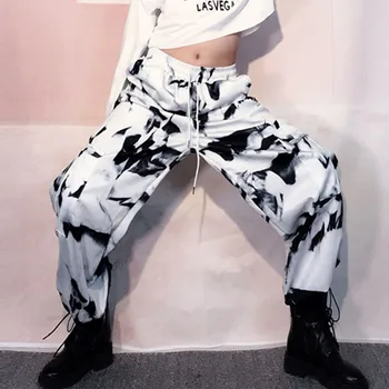 Džiazo Šokių Kelnės Moterims Spausdinimo Gatvės Šokių Praktikos Dėvėti Hip-Hop Kelnės naktiniame klube Dj Ds Gogo Šokėjų Rave Apranga DC4003