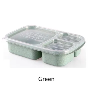 Ekologinio Draugiškas 3 Tinklelis Maisto Produktų Laikymo Dėžutė Pietūs Dėžės Su Dangčiu, Vaisių, Duonos Saugojimo Bylos Aikštę Plastikinį Konteinerį Virtuvės Organizatorius