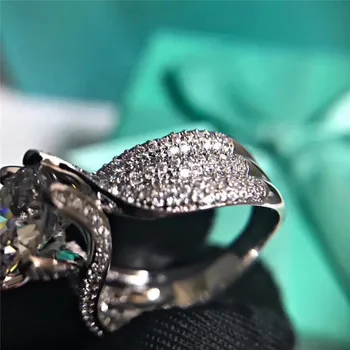 Elegantiškas asmenybės žavesio Trijų sluoksnių cirkonis S925 Sterlingas sidabro žiedas Originalus Moterų, Prabangos prekių ženklai Papuošalai Valentino Diena dovana