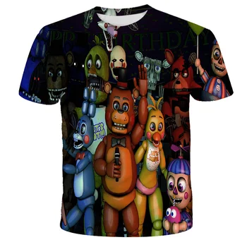 Fnaf Vasaros Laisvalaikio Karšto 3D atspausdintas T-shirt fnaf berniukų, mergaičių ir vaikų trumpomis rankovėmis T-shirt Gatvės Berniukų, Mergaičių cool T-shirt