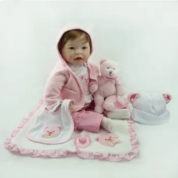 Forrsdor Būti Atgimsta 55cm Karšto pardavimo reborn baby lėlės minkšto silikono Tikroviška naujagimiui Bonecas žaislai ir dovanos mergaitė