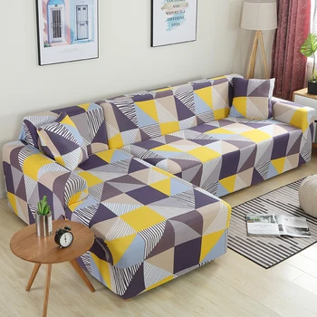 Geometrijos Sofa Cover Užvalkalai, Elastinga Viskas įskaičiuota Sofos Atveju Skirtingos Formos Sofa-L-Stiliaus Sofa Atveju