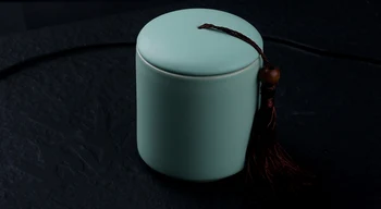 [GRANDNESS] Jingdezhen Ruyao Kinų Keramikos ir Porceliano Arbatos Laikymo Cheset Jar Sandarinimo TiKuanYin Puer Juodoji Arbata Caddy