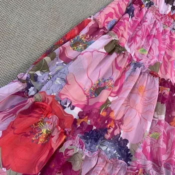 Gražus 2020 Metų Vasaros Stiliaus Moteris Seksuali Off Peties Žavinga Gėlių Spausdinti Derliaus Mygtukai Deco Atsitiktinis Saldus Suknelė Vestido
