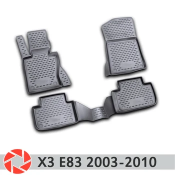 Grindų kilimėliai BMW X3 E83 2003-2010 kilimėlių ne slydimo poliuretano purvo apsaugos, vidaus reikalų automobilių optikos reikmenys