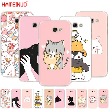 HAMEINUO Kawaii Molang Animacinių, Anime, šuo, katė mobilųjį telefoną padengti Samsung Galaxy A3 orlaivį a310 A5 A510 A7 A8 A9 2016 2017 2018