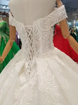 H&S BRIDAL Elegantiškas vestuvių suknelė, Ilgi nuo peties Appliques shinny audinio vestuvių suknelės 2020 Vestido de Novia