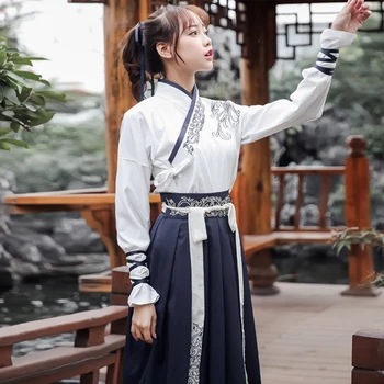 Hanfu moterų kostiumai, Kinų stiliaus, elegantiškas, kovos menų, teatro spektaklis drabužiai