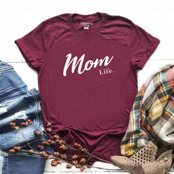 Harajuku Mama Gyvenime Laiškas Spausdinti Marškinėliai Moterims Trumpomis Rankovėmis O Kaklo Laisvus Marškinėlius 2020 Metų Vasaros Mados Moterų Marškinėliai, Topai