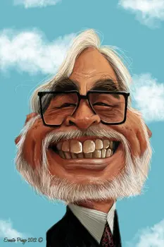 Hayao Miyazaki Portretas Animacija Plakatas Klasikinis Retro Vintage 