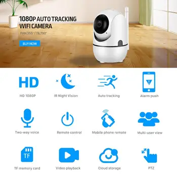 HD 1080P Debesis Belaidžių IP kamerų Intelligent Auto Stebėjimo Žmogaus Namų Apsaugos Stebėjimo VAIZDO stebėjimo Tinklo Kameros Wifi