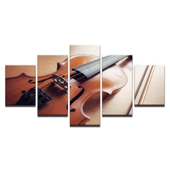 HD Atspausdinta 5 Gabalo Drobės Meno Smuikas Tapybos, Klasikinės Muzikos Instrumentas Sienos Nuotraukas, Gyvenamasis Kambarys Su karkasu