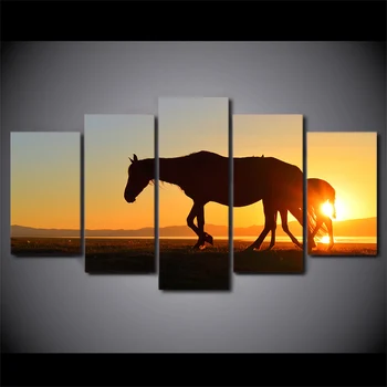 HD Spausdinami saulę, gyvūnų, arklių Tapybos Drobė Spausdinti kambario dekoro spausdinti plakato nuotrauką drobė Nemokamas pristatymas/ny-4409