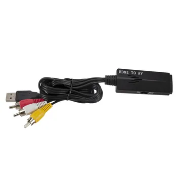 HDMI, RCA Kabelis, 1080P HD Vaizdo Garso Keitiklis HDMI Male RCA AV Component Konverteris HDTV DVD TV