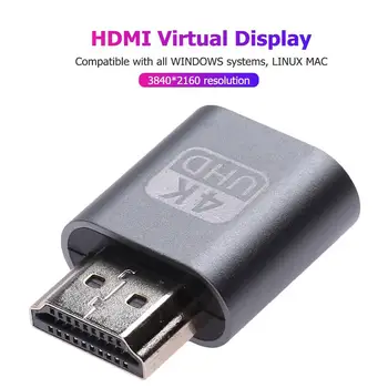 HDMI Virtualus Adapteris EDID DDC Manekeno Plug Naujausius Chip Mažas Energijos Suvartojimas Nėra Šilumos Begalvis Dvasios Emuliatorius Iki 3840x2160