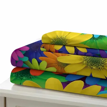 HELENGILI 3D Patalynės Komplektas spalvinga Gėlių Spausdinti Antklode padengti nustatyti patalyne su užvalkalas lova nustatyti namų Tekstilės # 