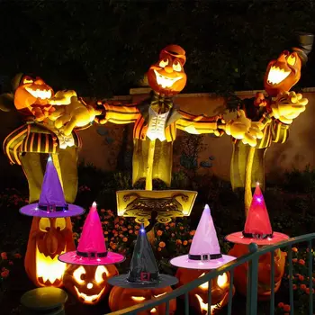 Helovinas Apdailos LED Žėrintis Šviesos Ragana Skrybėlės Halloween Kostiumai, Rekvizitas Helovinas Lauko Medžio Sode Kabo Švyti Šalis