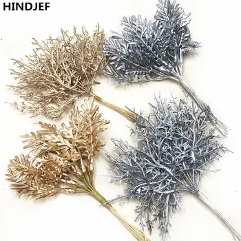 HINDJEF 10vnt dirbtinės snaigės puokštė modeliavimas augalų žolės galvą namo vainikas apdaila, vestuvės, Kalėdos, scrapbooking 