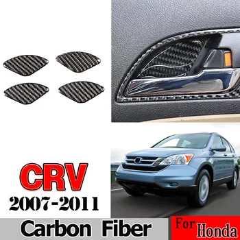 Honda CR-V 2007-2011 Nekilnojamojo Anglies Pluošto 3D StickerInner Vidinį Automobilio Durų Rankena Dubenį Apdaila Padengti Apdaila Vidaus reikalų Automobilių Reikmenys