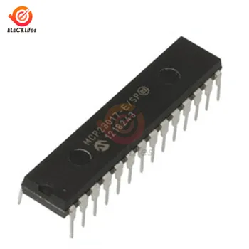 I2C IIC MCP23017-E/SP CINKAVIMAS-28 MCP23017 16-Bitų I/O Expander IC Chip Originalus Integruotos plokštės