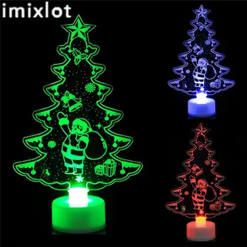 Imixlot Apšviestas LED Spalvinga Fashing Optinio Pluošto, Akrilo Mažas Kalėdų Eglutė Kalėdų vakarėlis Šviesos Dekoras