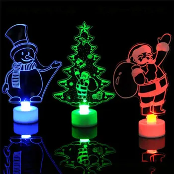 Imixlot Apšviestas LED Spalvinga Fashing Optinio Pluošto, Akrilo Mažas Kalėdų Eglutė Kalėdų vakarėlis Šviesos Dekoras