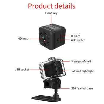 IP Kamera HD WIFI Mini Kamera, Kamera Vaizdo Jutiklis Naktinis Matymas saugumo vaizdo Kamera Micro aptikimo DVR Kamera Judesio