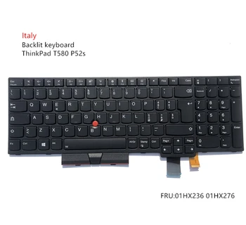 Italijoje Naujas Originalus, Skirtą ThinkPad T580 P52s klaviatūra su foniniu Apšvietimu 01HX236 01HX276