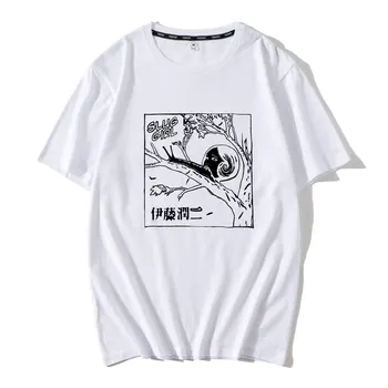 Japonija, Anime, Manga Gėlių Junji Ito T-Marškinėliai Trumpomis Rankovėmis Unisex Balta Vasaros Prarasti Viršūnes Nauja 2020 M. Vasarą Vyrams, Atsitiktinis Marškinėliai