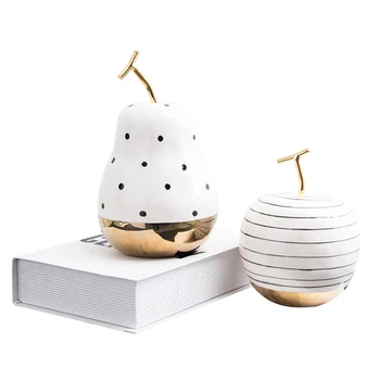 Japonų Stiliaus Balta Keramika Banga Taško, Obuolių, Kriaušių Modeliavimas Vaisių Statula Kūrybos Kambarį Darbastalio Apdaila X3407
