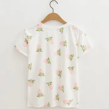 JKKUCOCO Šviesiai rausvos Rožės Spausdinti Atsitiktinis marškinėliai Moterims marškinėliai trumpomis rankovėmis Vasarą T-shirt Karšto Moterims Topai tees Medvilnės marškinėliai XS-XL