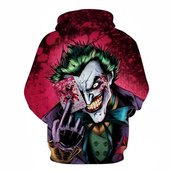 Joker Poker Vyrų Hoodies Palaidinės 3D Atspausdintas Juokinga Hip-HOP Hoodies Naujovė Streetwear Gobtuvu Rudenį Striukės Mlae sportiniai Kostiumai