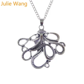 Julie Wang 1PCS Lydinio Derliaus Aštuonkojai Karoliai Ilgos Grandinės Gyvūnų Karolius, Moterų Mados Juvelyrikos Choker