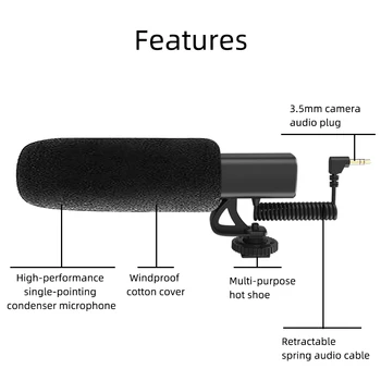 Jumpflash KT-G2 Karabinai Vaizdo Įrašymas Mikrofonas Su Shock Mount Canon 