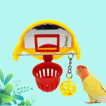 Juokinga Papūga Paukščių Žaislai Mini Krepšinio Lankai Rekvizitai Papūga Bell Ball Kramtyti Žaislas Naminių Reikmenys