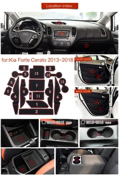 K3 Cerato Anti-Slip Gumos Vartų Angą Taurės Kilimėliai Priedai Lipdukai Automobilio Stilius už KIA Forte YD 2013 2016 2017 2018
