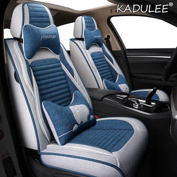 KADULEE LINŲ automobilių sėdynės padengti GMC Sierra Yukon Automobilių sėdynių užvalkalai reikmenys, Automobilių Stiliaus juoda raudona, Automobilių Sėdynių užvalkalai
