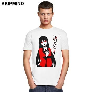 Kakegurui Yumeko Jabami Shirt Mens Medvilnės, Manga ir animacinis Marškinėlius tv šou Tee Trumpas Rankovės Atsitiktinis marškinėliai Drabužių Dovana