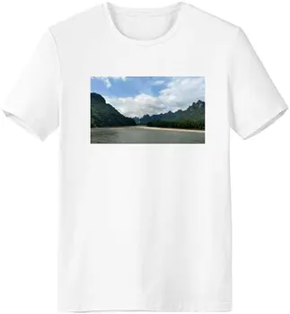 Kalnų Ežerų Fotografija, T-Marškinėliai, Darbo Drabužiai Kišenėje Trumpas Rankovės Sporto Drabužių