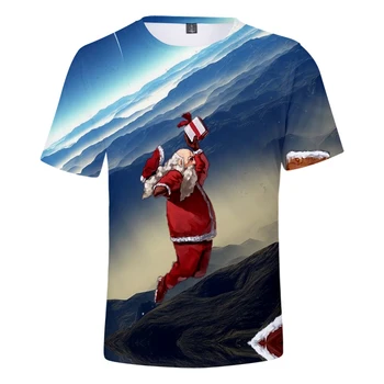 Kalėdų 3D Spausdinti marškinėliai Mados Moterims/Vyrams Vasaros trumpomis Rankovėmis Tshirts Karšto Pardavimo 2019 Laisvalaikio Drabužių Streetwear