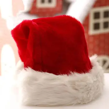 Kalėdų Dekoracijas Storio Žiemą Šiltas Pliušinis Raudona Santa Hat Kalėdų Bžūp Kalėdų Senelio Skrybėlė LX8823