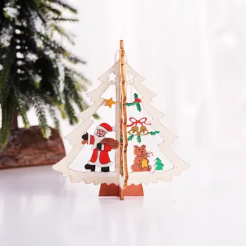 Kalėdų dekoracijos namų dekoro рождество Kalėdų Eglutė Mažas Pakabukas Medinis Penkerių-pažymėjo Žvaigždutė Bell Kalėdų Dekoracijos