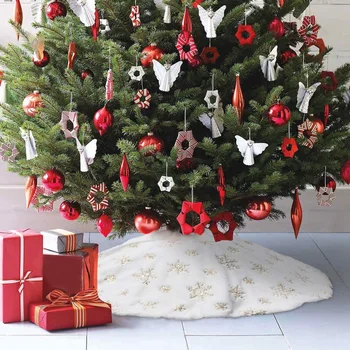 Kalėdų Eglutė Sijonas,48 Cm Snaigės Super Minkštas Storas Pliušinis Medžio Sijonas už Kalėdų Medžio Apdaila
