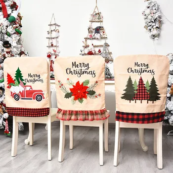 Kalėdų Kėdė Padengti Kūrybos Valgomojo Kėdės, Užvalkalai, Pokylių Kėdės Nugaros Apima Kalėdų Šventė Namų Arenoje Apdaila